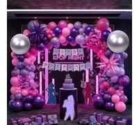 Set di 129 pezzi di arco di palloncini a tema concerto K-Pop, include palloncini in lamina a forma di stella esplosiva e nota musicale, oltre a palloncini in lattice di vari colori. Perfetto per feste