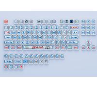 Set di 129 tasti Hand Painted Blue PBT XDA