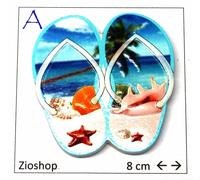 SET di 12pz Calamita Magnete Frigo Fridge Magnets PRINT CIABATTINE MARE SOUVENIR