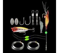Set di 13 accessori da pesca con lenze per acqua dolce salata e per tutti i tipi di acqua (A)