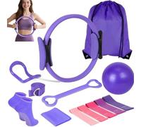 Set di 13 accessori per pilates, per la casa, pilates, pilates, per la casa, pilates, kit essenziale per donne con palla da yoga, anello da yoga, calze, anello da pilates e accessori