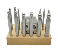 Set di 13 Blocchi Punzonatori per Dapping E Doming con Base in Legno E Utensili