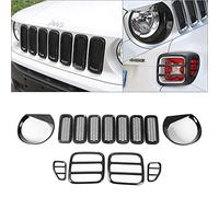 Set di 13 coperture per fari Angry Bird e inserti in rete per griglia e fanale posteriore per Renegade 2016 2017 2018 (nero)