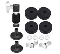 Set di 13 cuscinetti in feltro per piatti per batteria, con alette e rondella a percussione, con alette e guaine con alette