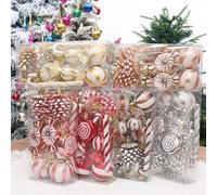 Set di 13 decorazioni natalizie in plastica, a forma di caramella alla menta piperita, per appendere l'albero (argento)