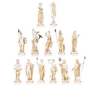 Set di 13 divinità olimpiche del Monte Olimpo Pantheon color oro alabastro grandi statue base non è inclusa
