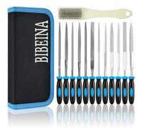 Set di 13 Limes, Lime ad Ago, Lime Diamantate, Lime a Chiave Limare Metallo con Pennelli Custodia, Set di Mini Lime per Legno, Metallo, Gioielli, Pelle e Plastica per Officina e Fai da Te