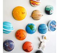 Set di 13 magneti 3D con pianeta del sistema solare, luna, plutone, astronauta, forti magneti da utilizzare per decorare frigoriferi, armadietti e stanze