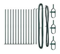 Set di 13 pali per recinzione, colore verde, diametro 32 mm, 50 cm, in metallo, cemento, per aiuole, sentieri e bordi del prato, resistenti alle intemperie e durevoli