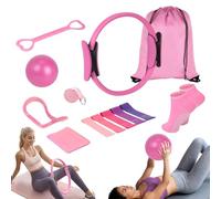 Set di 13 pezzi da pilates, set di anelli da pilates, pilates, kit essenziale con palla da yoga, anello da pilates, fascia di resistenza, cintura da yoga, calze da pilates, set da pilates, per la casa