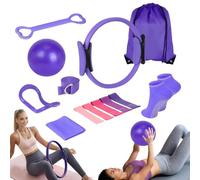 Set di 13 pezzi per pilates, set di anelli per pilates, kit essenziale per pilates con palla yoga, anello per pilates, fascia di resistenza, cinghia yoga, calzini con impugnatura per pilates, set di