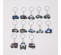 Set di 13 Portachiavi PVC con Simpatiche Auto della Polizia a