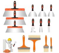 Set di 13 spatole per stucco, set di strumenti per rimuovere vernice e carta da parati, utensili per finitura cartongesso per carta da parati per intonacare, riempire mastice e finitura liscia