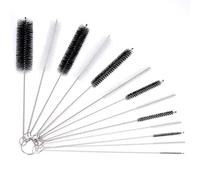 Set di 13 spazzole per la pulizia, per la pulizia della bottiglia, per il tubo del latte, in nylon, per la pulizia delle provette, per la pulizia della teiera, cannucce