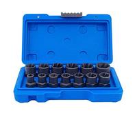 Set di 13 utensili multifunzionali per la rimozione dei bulloni, estrattori, con scatola di memoria da 6,35 a 19 mm, estrattore