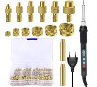 Set di 139 Inserti Filettati Stampa 3D con 80W LED Temperatura Regolabile Punte Saldatura,130 Inserto Filettato M2/M3/M4/M5/M6/M8,8 Punte per Saldatura per Inserto Filettato M2-M8,Per Stampa 3D