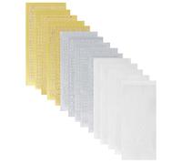 Set di 14 Adesivi con Lettere, Numeri, Farfalle, Stelle e altri Motivi, Adesivi in PVC per la Stampa a Caldo di Adesivi Decorativi per Carte Goo per Manuali (Oro, Argento, Bianco)