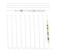 Set di 14 aghi per perline in metallo per spinner, ferri per perline resistenti, lunghi e dritti, utensili per la creazione di gioielli, aghi per perline da 17 cm, diametro 0,7 mm