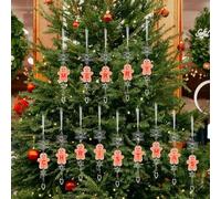 Set di 14 biscotti acrilici per uomo Christfor Mas Tree Ornafor Ments, 20 Cfor M marrone decorazioni festive con scritta "For Merry Christfor Mas Design and Hanging Stfor Rings For Holiday Hofor Me or