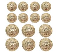 Set di 14 bottoni in metallo, stile vintage, a forma di testa di leone, per blazer, cappotti, uniformi, camicie, abiti e giacche (15 mm, 23 mm, oro)