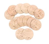 Set Di 14 Cartelli in Legno Per Neonati Con Foto Di Oggetti Di Scena