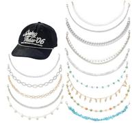 Set di 14 catene per cappello da camionista, turchese bohémien e catene etniche vintage, chiusura a moschettone per un fissaggio sicuro, personalizzabile per la maggior parte dei cappelli da adulto