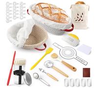 Set di 14 cestini per la fermentazione per il pane, 2 cestini rotondi e set completo di accessori da forno, set iniziale lievito