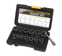 Set di 14 chiavi a bussola per dadi e bulloni con adattatore esagonale, il design a scanalatura a spirale inversa fornisce una presa forte, compatibile con cricchetti e chiavi da 3/8 di pollice