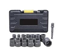 Set di 14 chiavi a bussola per estrattore di dadi, chiave a bussola elicoidale e estrattore di viti scorrevoli, con custodia