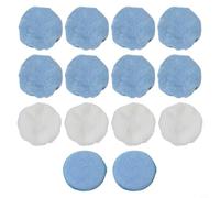 Set di 14 panni in microfibra per lucidatrici da 13,5 a 15,2 cm, con 8 tamponi blu e 4 bianchi + 2 spugne, riutilizzabili per auto, mobili, metallo e legno laccato