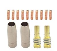 Set di 14 pezzi di materiali di consumo per torcia di saldatura MIG 14AK con supporto per punta dell'ugello del gas per torcia di saldatura MIG MAG da 0 6 mm a 1 2 mm punte di contatto di ricambio