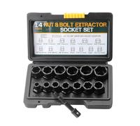 Set di 14 pezzi per rimuovere bulloni e dadi con custodia per rimuovere dadi e anse
