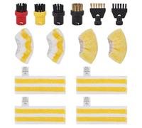 Set di 14 pulitori a vapore compatibili con Kärcher EasyFix SC 1, SC 2, SC 3, SC 4, SC 5, 4 bocchette per pavimenti in microfibra, 4 panni per ugelli manuali, 4 spazzole rotonde, 2 spazzole per fughe