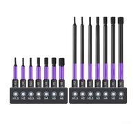 Set di 14 punte per cacciavite a testa esagonale, con punte magnetiche da 1/4", lunghezza 50 mm e 100 mm, con supporto, per uso professionale e fai da te