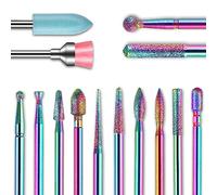 Set di 14 punte per trapano per unghie, punte professionali in carburo diamantato da 3/32 '' per rimuovere cuticole, frese rotanti per manicure per manicure in gel acrilico