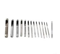 Set di 14 punzoni per cuoio, kit di perforazione cava per guarnizioni, plastica, gomma, vinile, diametro 1-10 mm, acciaio 45# di grado industriale con design antiscivolo