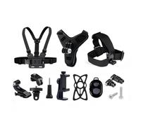 Set di 14 supporti per fotocamera Adventure con cinghie per la testa, cinghie pettorali compatte per spedizioni, supporti angolari multipli