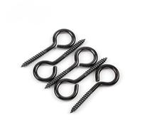 Set di 14 viti a occhiello in acciaio inox, viti ad anello M7,5 con filettatura in legno per amache, tende da sole, poltrone sospese, sedie a dondolo, cavo fisso e fioriere, nero