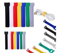 Set di 140 fascette stringicavo riutilizzabili con chiusura in , 7 colori e 2 misure per la gestione dei cavi in casa, ufficio, auto