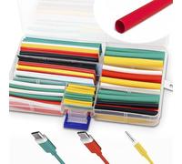 Set di 140 tubi termoretraibili, impermeabili, per protezione del caricabatterie, tubi termoretraibili colorati, per isolamento elettrico, riparazione cavi, 7 misure