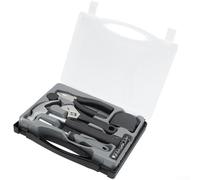 Set di 15 attrezzi compatti con utensili in acciaio al carbonio per riparazioni domestiche e progetti fai da te, con inserti multipli e design portatile