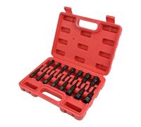 Set di 15 chiavi a bussola per avvitatore a percussione, SAE da 1/4" a 9/16" e metriche da 6 mm a 14 mm per trapano a percussione, design con bordo arrotondato che impedisce la spellatura