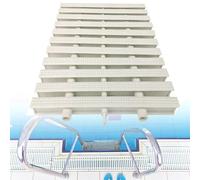 Set di 15 coperture per griglia di Scarico Piscina - Materiale ABS, Adatte per Patio, vialetti e Finiture Piscina - 20x100 cm, Resistenti agli Agenti atmosferici, Facili da installare, Ideal