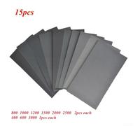 Set di 15 fogli di carta vetrata in carburo di silicio, grana varia 400, 600, 800, 1000, 1200, 1500, 2000, 2500, 3000, per finitura superficiale, legno, metallo, plastica