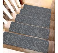 Set di 15 gradini per gradini in legno, 30 * 8″, tappeto per gradini stacca e incolla per scale, antiscivolo, adatto a famiglie con anziani, bambini e animali domestici Dark gray 30 * 8″