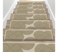 Set di 15 gradini per scale in finto cashmere, tappeto per scale moderno e minimalista, antiscivolo e insonorizzato, adatto a famiglie con anziani, bambini e animali domestici 8 76 * 21cm