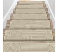 Set di 15 gradini per scale in finto cashmere, tappeto per scale moderno e minimalista, antiscivolo e insonorizzato, adatto a famiglie con anziani, bambini e animali domestici 6 76 * 21cm