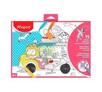 Set di 15 Lamine Magiche per Colorare Maped Rosso