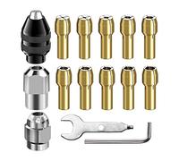 Set di 15 mandrini per pinza ForDremel di ricambio in ottone a cambio rapido Rotary Drill Nut Tool Set 0,5-3,2 mm 1/32 "a 1/8" 4486 15 pezzi Mini trapano in ottone Mandrino pinza ForDremel Accessori