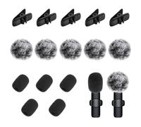 Set di 15 mini coperture senza fili in schiuma pelosa per parabrezza e schiuma, con clip, lavabili, copertura professionale in schiuma per ridurre la follia e evidenziare meglio la voce